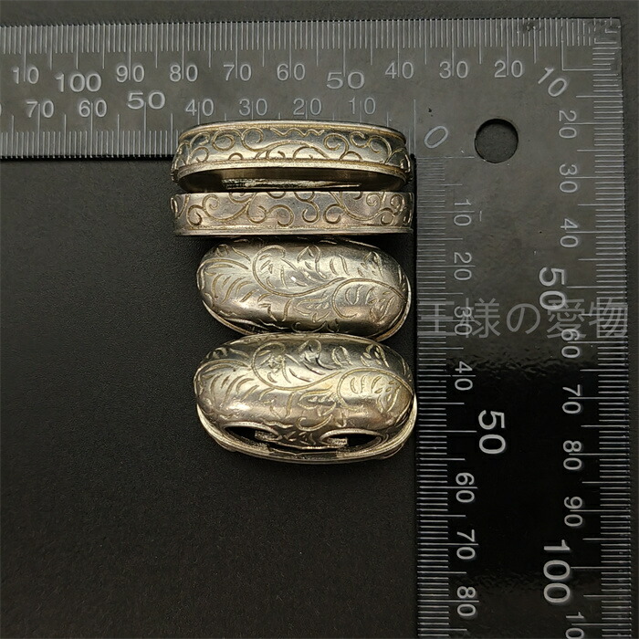 楽天市場】日本刀装具 合口拵え 唐草の図 縁頭 鯉口鐺 銅地 金工 金具