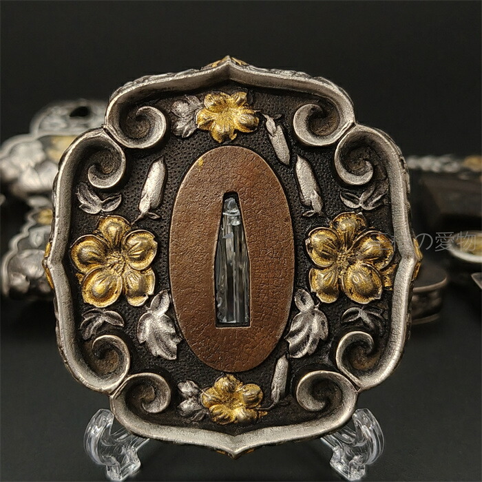 楽天市場】太刀拵 桜花紋 金具 刀鍔 目貫 縁頭 切羽 鐺 柄鞘一式金具