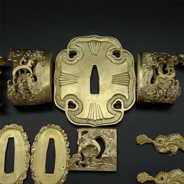 楽天市場】唐様大刀 水龍剣 刀鍔 目貫 縁頭 切羽 鐺 柄鞘一式金具 銅製