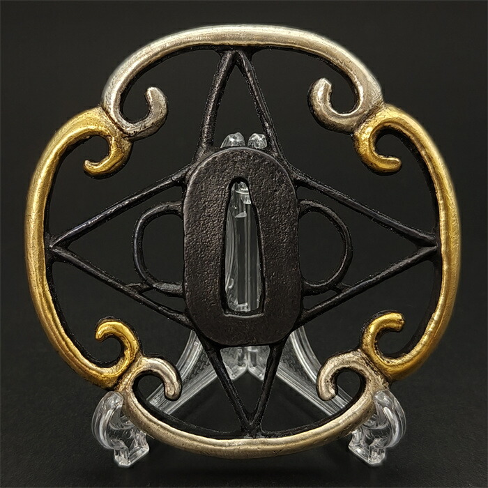 楽天市場】刀鍔 星の図 銅製 透かし 絵金銀 日本刀装具 刀の鍔 刀剣