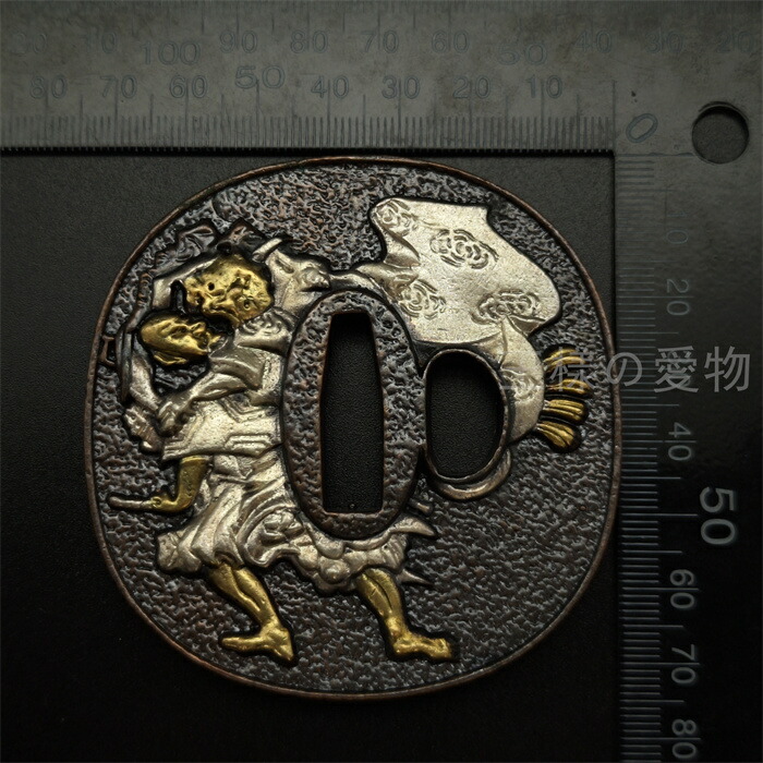 楽天市場】日本刀装具 刀鍔 歌舞伎図 銅地 金工 細工 鍔 つば 居合用