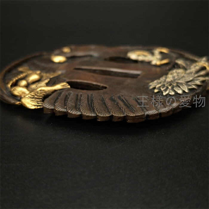 楽天市場】日本刀装具 刀鍔 鷹図 銅色 銅地 金工 細工 鍔 つば 居合用