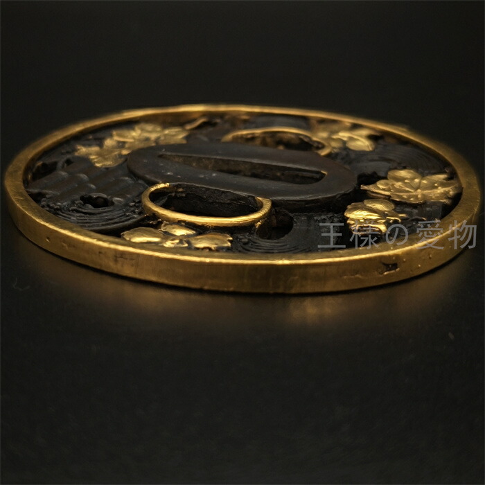 楽天市場】日本刀装具 刀鍔 流れ水桜図 銅地 金工 細工 鍔 つば 居合用