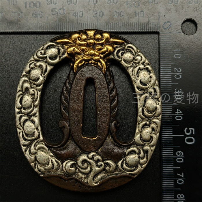 楽天市場】日本刀装具 刀鍔 龍丸図 銀色 銅地 金工 細工 鍔 つば 居合