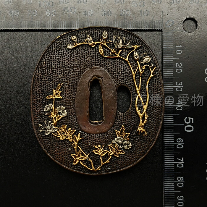 楽天市場】日本刀装具 刀鍔 白木蓮図 銅地 金工 細工 鍔 つば 居合用