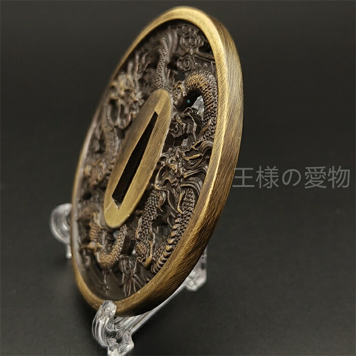 楽天市場】日本刀装具 刀鍔 双龍図 合金製 金工 細工 鍔 つば 居合用