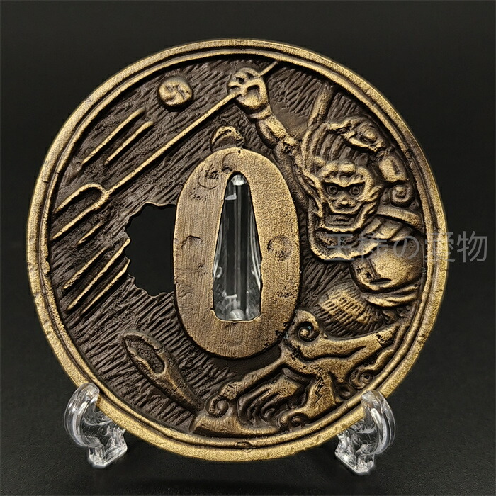 楽天市場】日本刀装具 刀鍔 お化け図 合金製 金工 細工 鍔 つば 居合用