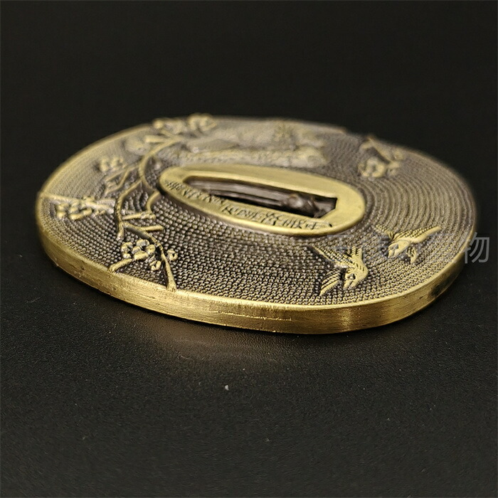 楽天市場】日本刀装具 刀鍔 梅と鳥図 合金製 金工 細工 鍔 つば 居合用