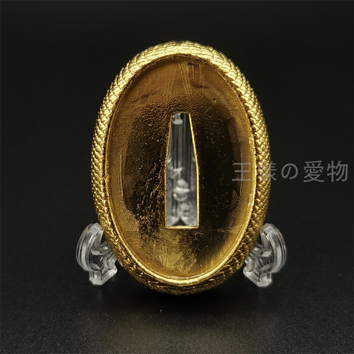 楽天市場】日本刀装具 鱗紋の図 金色 短刀鍔 合金製 現代品 鍔 刀の鍔