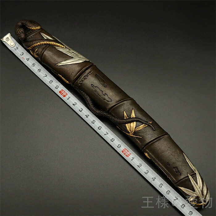 楽天市場】銅製刀装具 短刀拵 柄鞘一式 竹蛇の図 絵金銀 金工品 細工