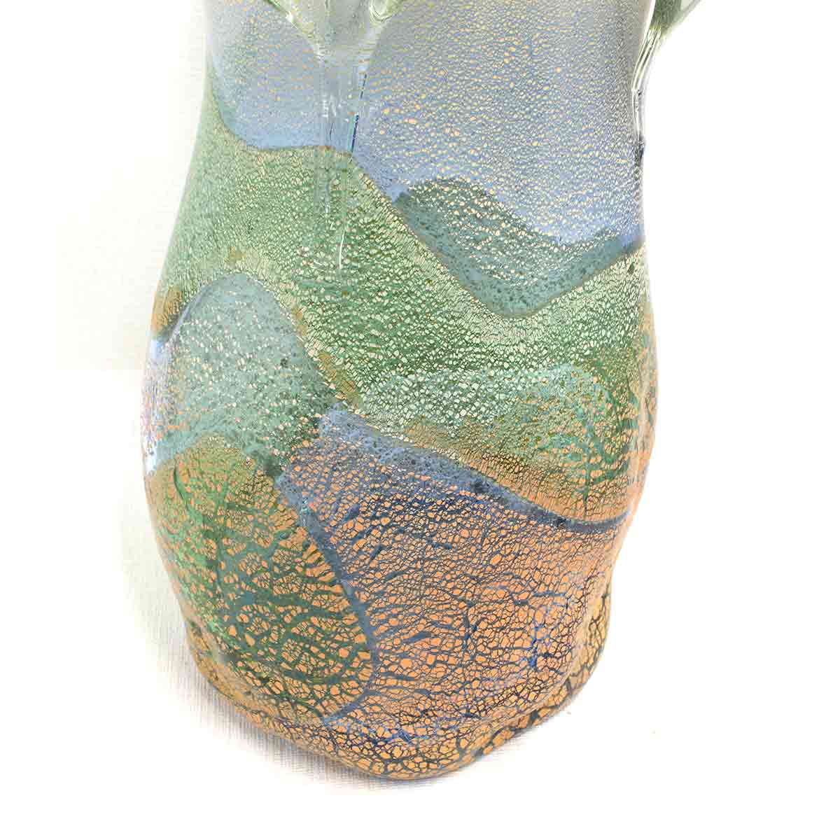 楽天市場】稲嶺盛吉(宙吹きガラス工房虹) 琉球ガラス 花入れ 土紋変形