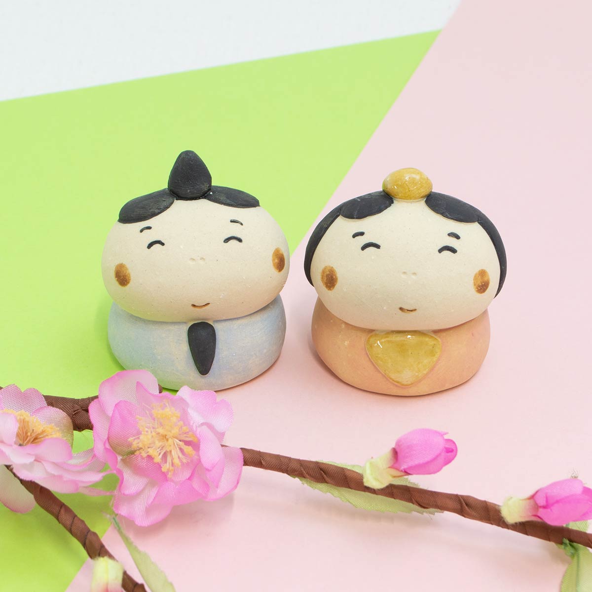 楽天市場】雛陶人形飾台雛2段 羽田桂子作 常滑焼雛 ひな人形 雛人形