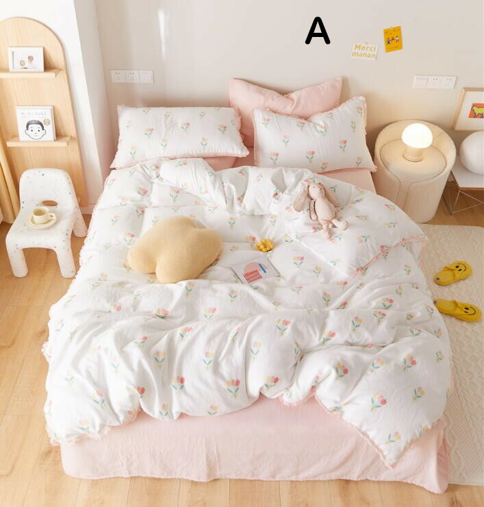 楽天市場】【セール 送料無料】寝具カバーセット 茸柄 花柄 苺柄 桃柄