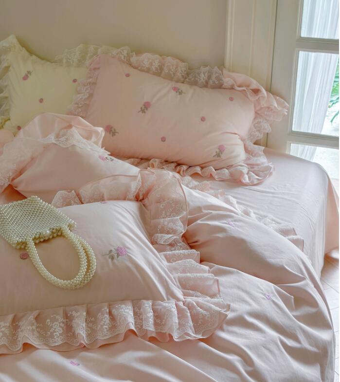 楽天市場】【送料無料】布団カバーセット 姫系 薔薇花刺繍 可愛い