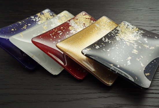 楽天市場】金銀箔ちらし角小皿5枚セット YOSHIHIKO FUJII 漆塗り 伝統