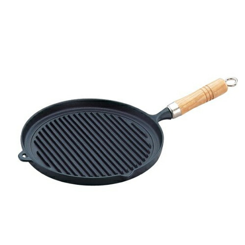 楽天市場】【メーカー正規品】岩鋳 南部鉄器 木柄グリルパン /日本製