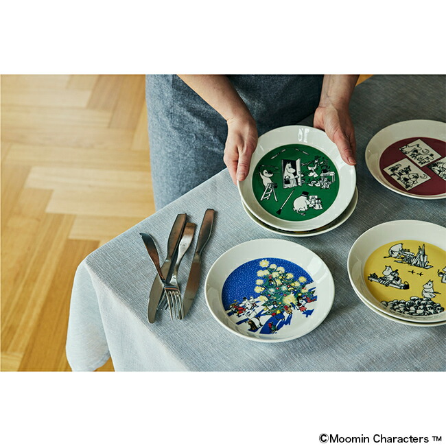 楽天市場】ムーミン プレート19cmセット イエロー＆フレー ARABIA