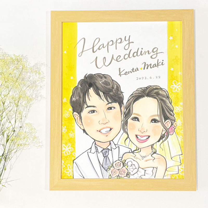 楽天市場】似顔絵 ウェディング ブライダル ウェルカムボード にがおえ