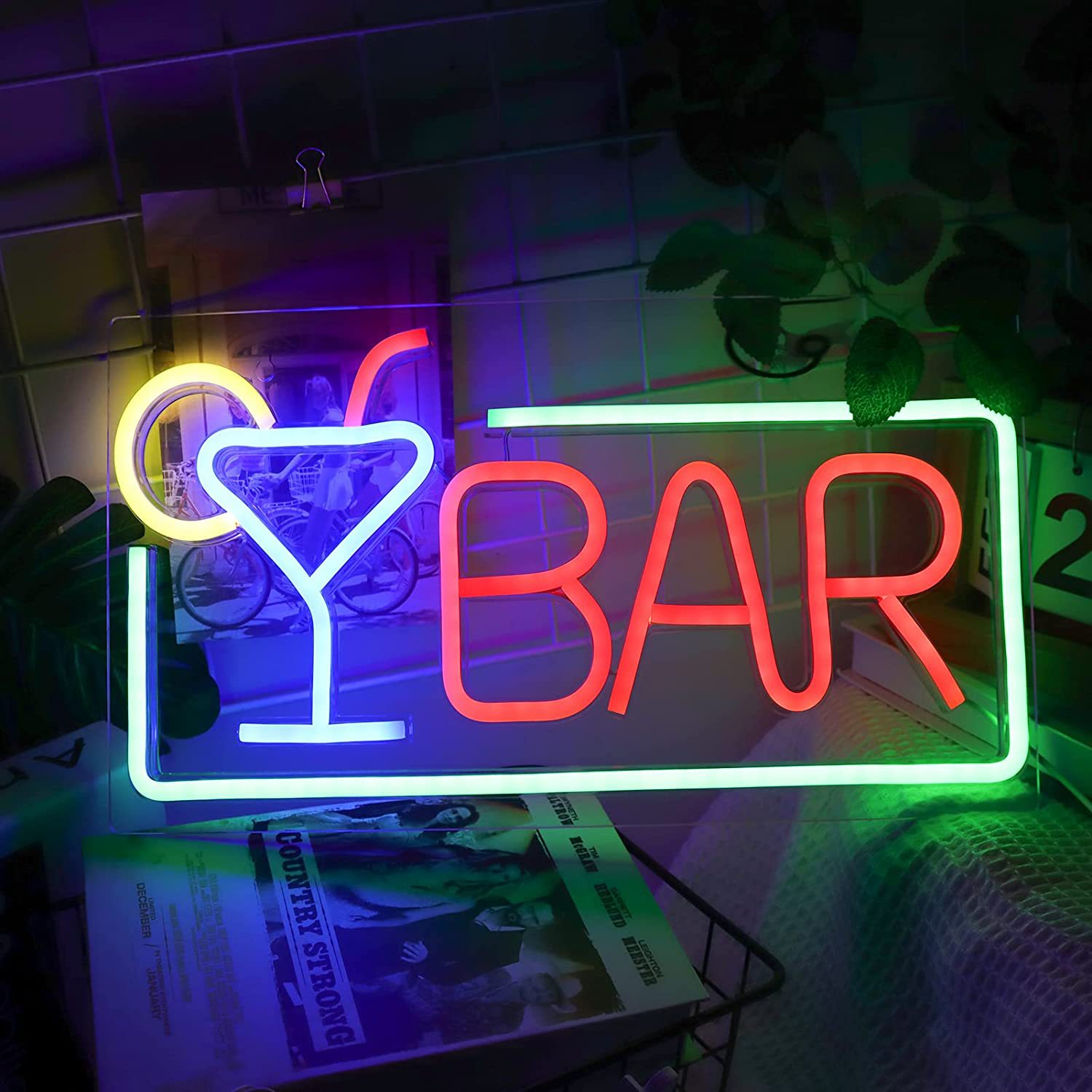 楽天市場】バーネオンサイン 壁掛け LEDネオンライト USB給電 ネオン