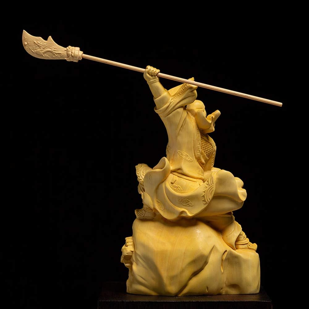 楽天市場】置物 木彫り 三国志 関羽 雲長 関羽像 武財神 青龍偃月刀