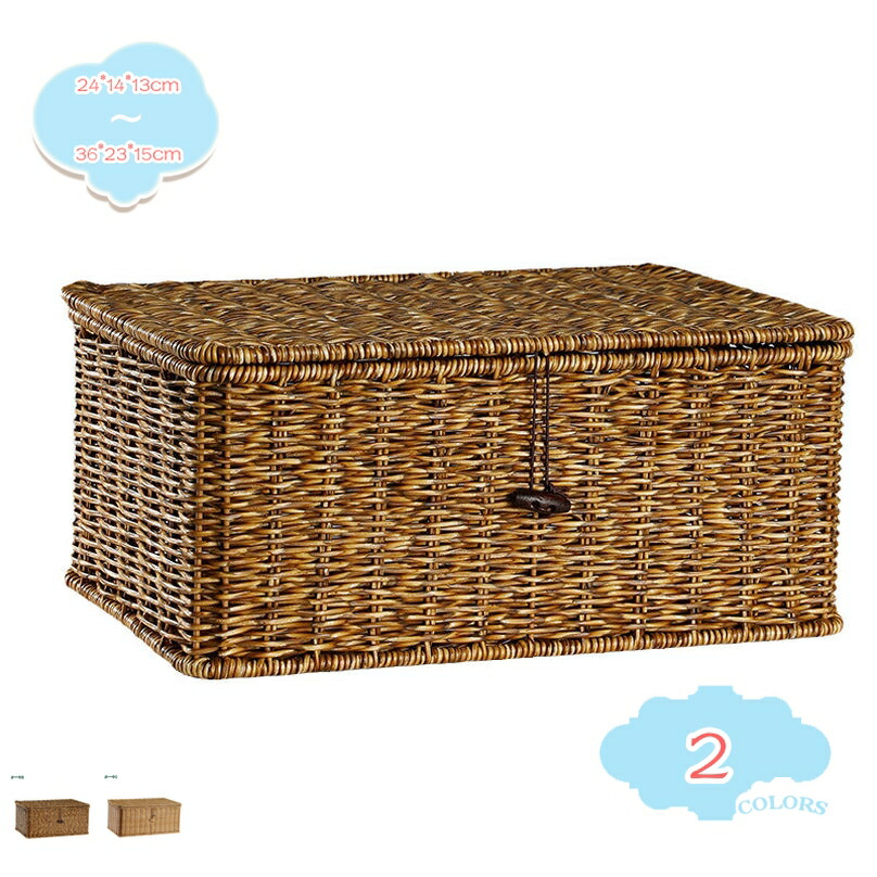 楽天市場】300円OFFクーポン 編みかご 蓋付き 手編み 収納ケース 北欧