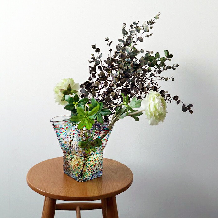 楽天市場】送料無料【 フリル花器 ねぶた 】 津軽びいどろ 花瓶