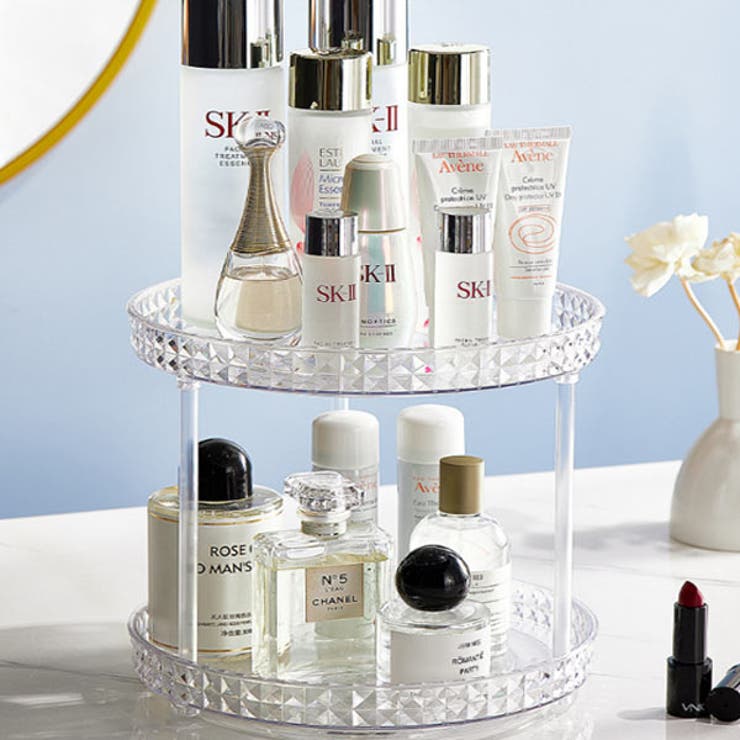 楽天市場】VICTORIA コスメボックス 大容量 360度回転式 二層透明