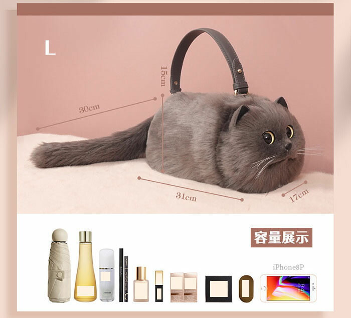 楽天市場】猫ちゃん型バッグ ショルダーバッグ 猫型 バッグ