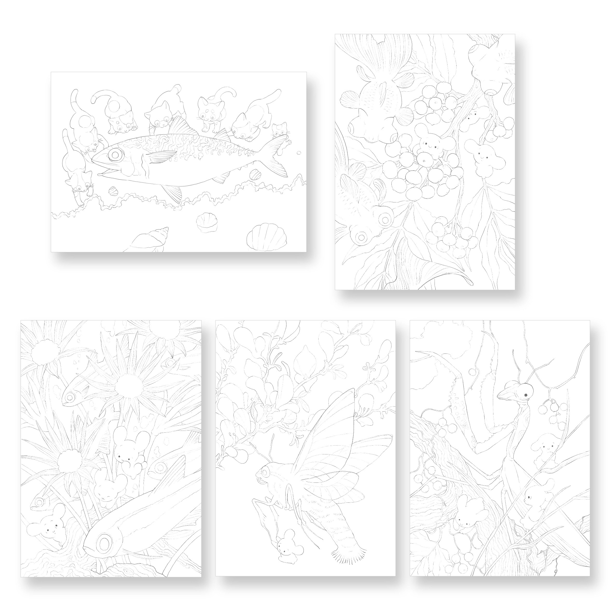 楽天市場】こまちみゆた 塗り絵ブック vol.1 線画10枚綴じ B5サイズ