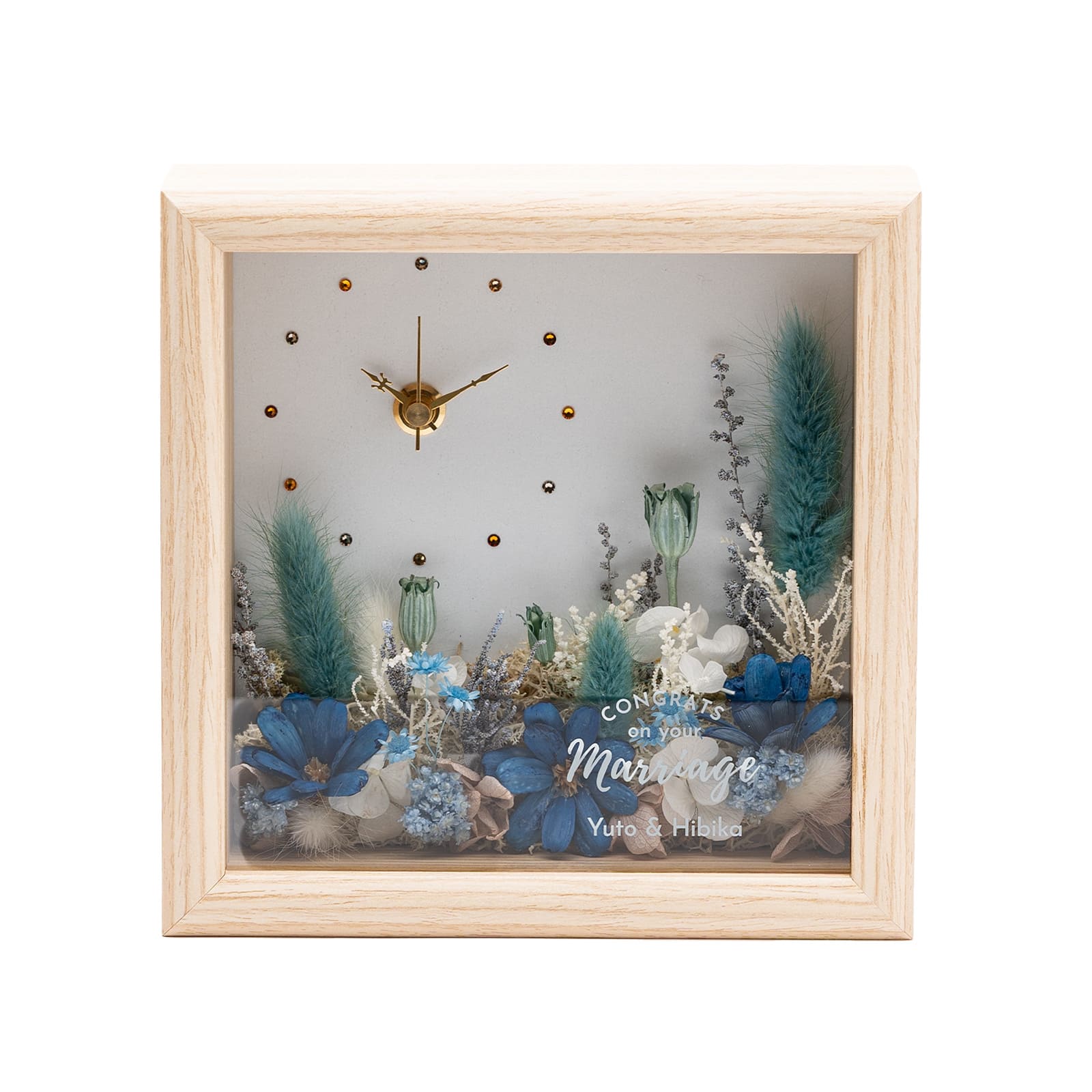 楽天市場】名入れ 置時計 ドライフラワークロック 置き時計 ギフト