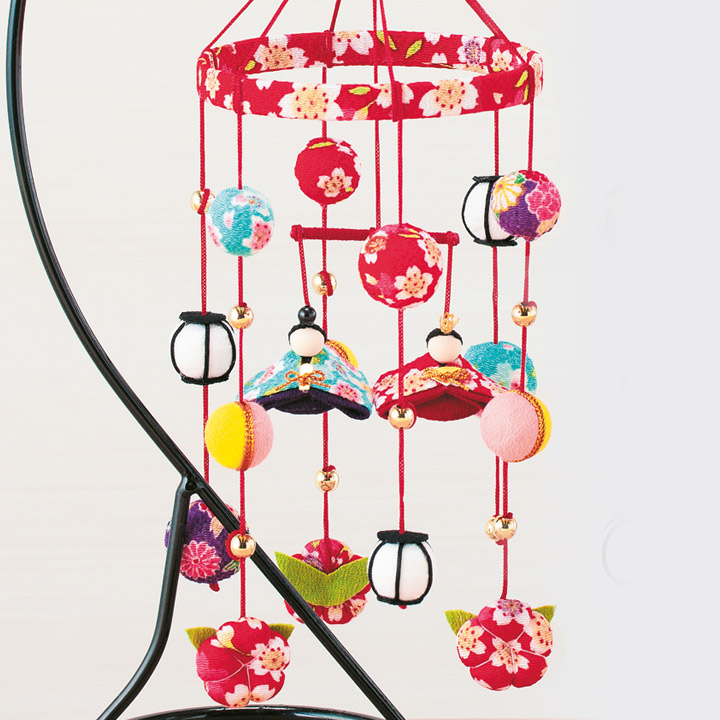 楽天市場】ちりめん細工つるしかざりのおひなさま 赤 | クラフト 和調