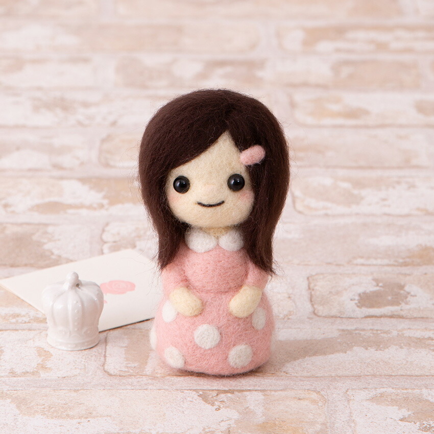 楽天市場】ハマナカ フェルト羊毛でつくる かわいいおんなのこ 黒髪の