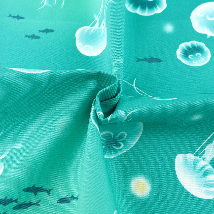 楽天市場】クラゲ柄 オックス 50cm カットクロス | 生地 布 布地