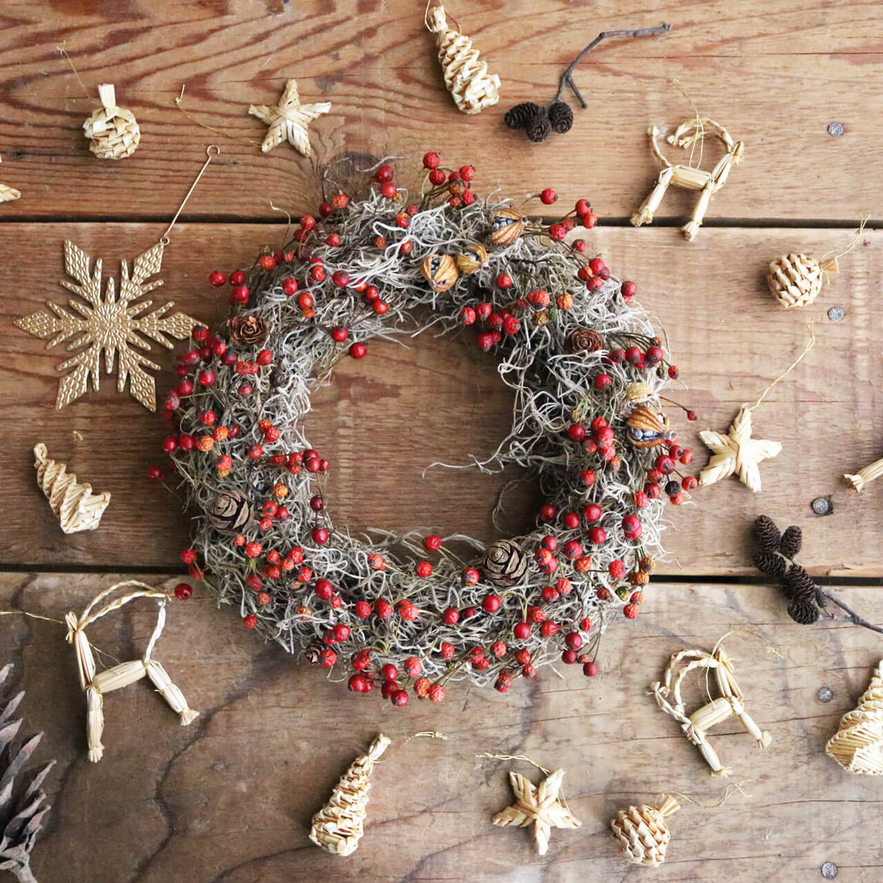 楽天市場】野バラの実のリース ◇大人気の野バラの実のシックで大人っ