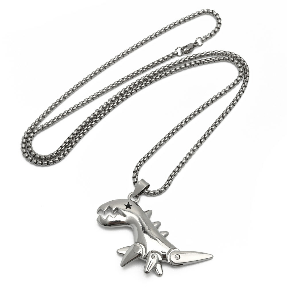 楽天市場】ステンレス 恐竜ネックレス ダイナソー 星 スター