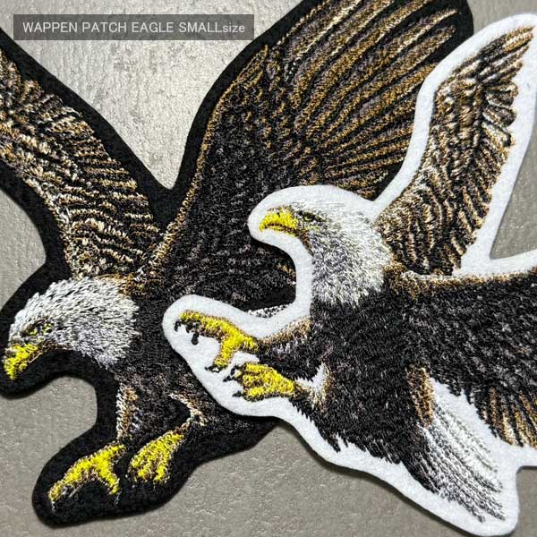 楽天市場】イーグルワッペン 文字 小さめサイズ 刺繍 イーグル