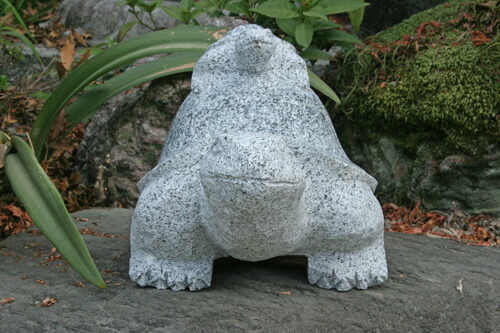 楽天市場】【送料無料】【粗彫り】 石の親子亀仲良し二段親子亀石の