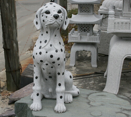 楽天市場】かっこいい！！石の彫刻品御影石でできたダルメシアン