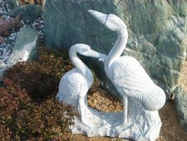 楽天市場】【送料無料】“石の双鶴”(白御影石)植木の下や玉砂利の上など