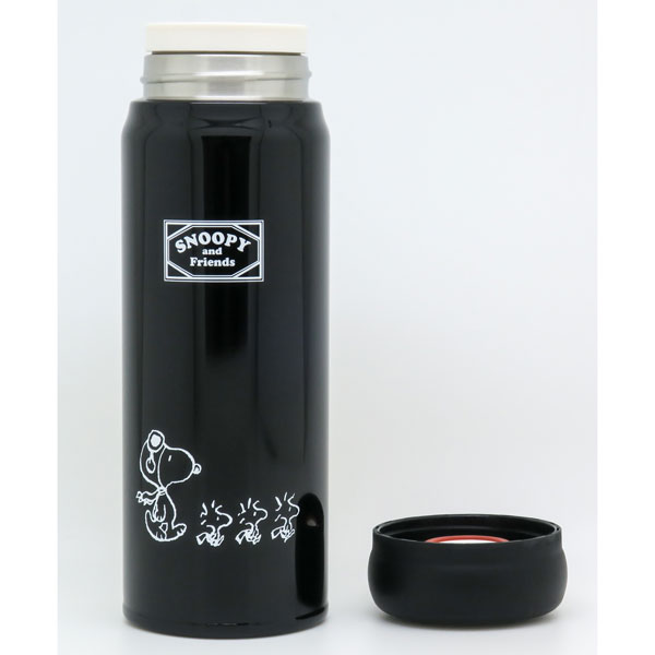 楽天市場】ダイレクトステンレスボトル 2H 480ml スヌーピー ブラック