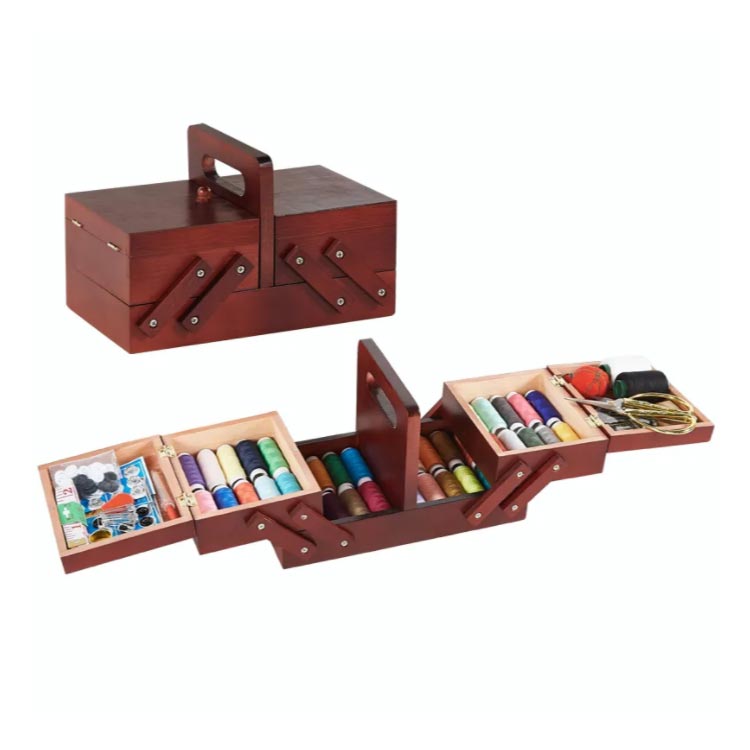 楽天市場】 おしゃれ アンティーク 裁縫箱 手作り 手芸 天然木 大容量