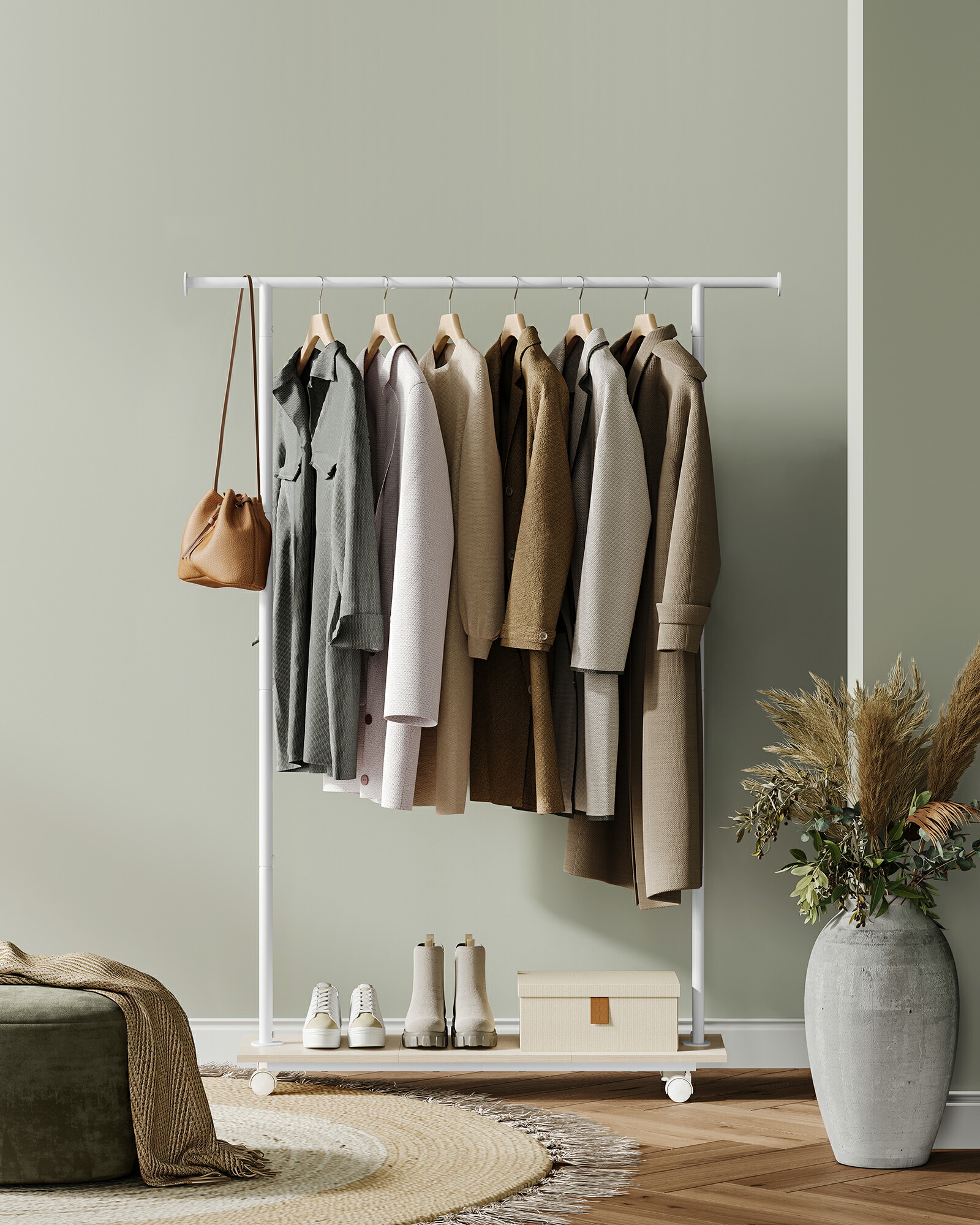 楽天市場】SONGMICS ハンガーラック ヴィンテージ風パイプハンガー 棚