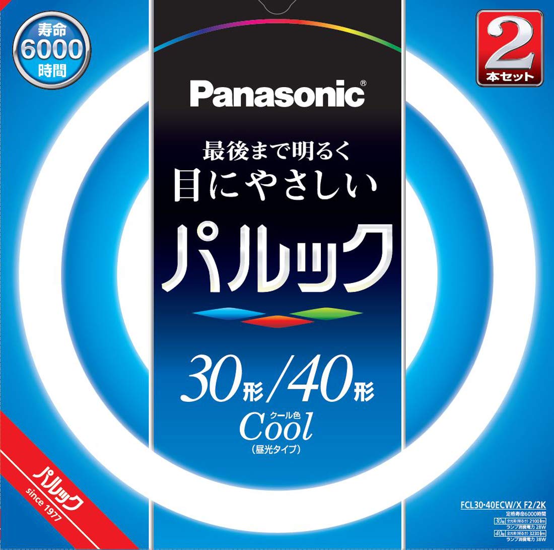 パナソニック パルック蛍光灯 30形+40形 クール色 FCL3040ECWXF22K