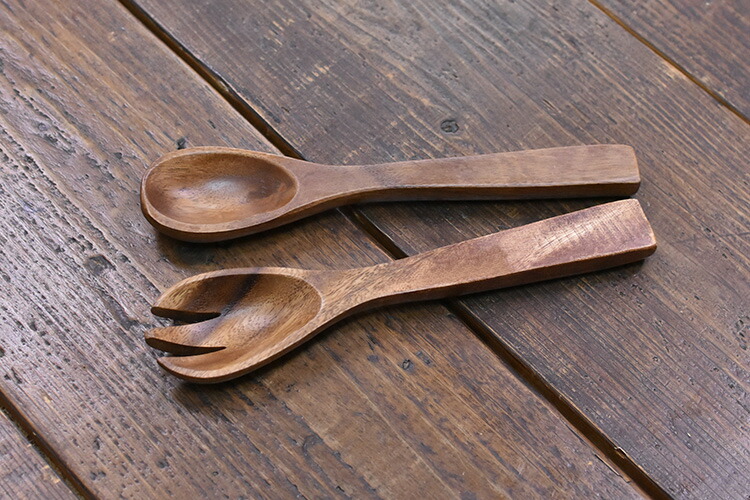 楽天市場】サービングスプーン フォーク 木製 アカシア 食器