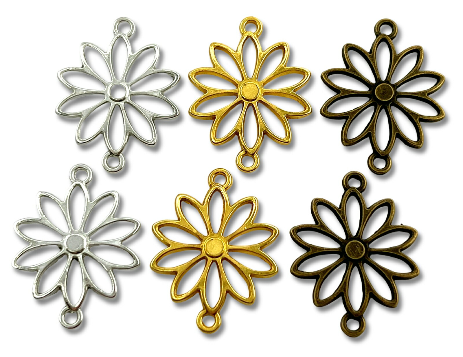 楽天市場】金属チャーム 花 つなぎパーツ C 20個入り 25＊19mm