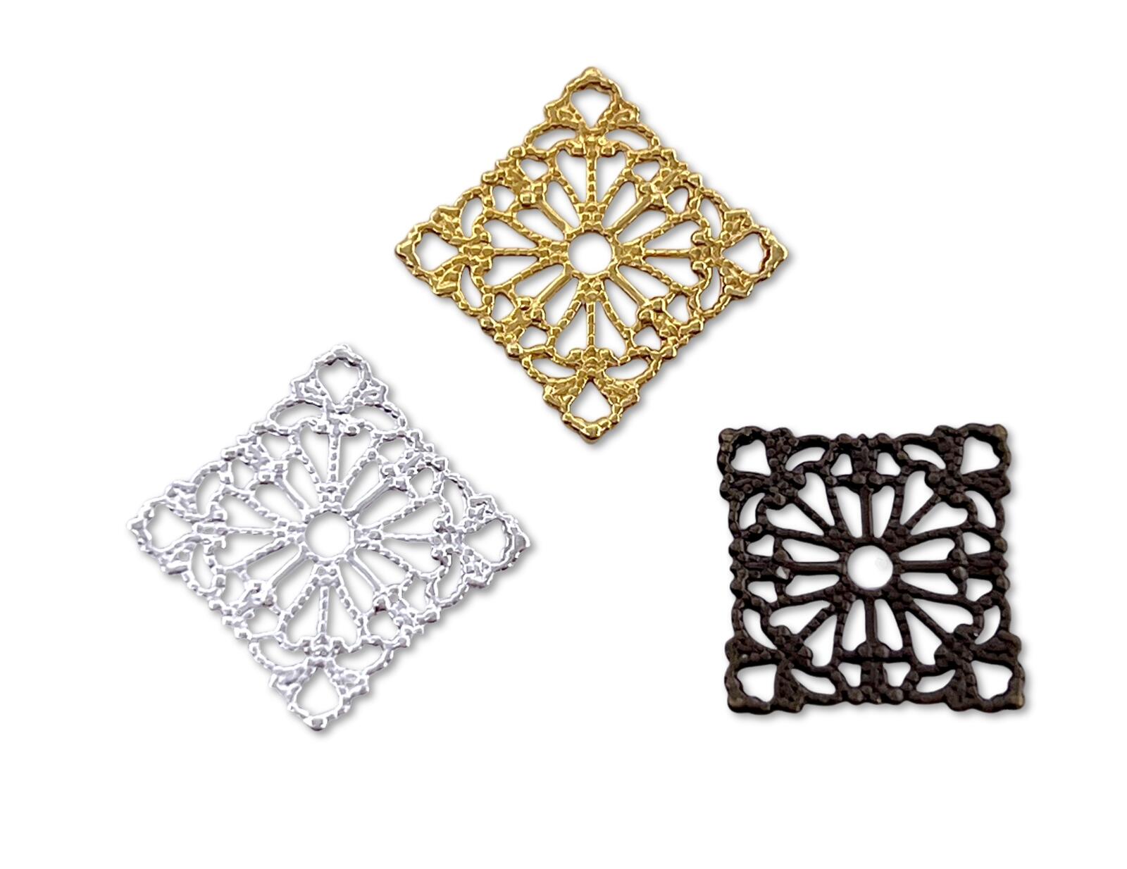 楽天市場】「S四角03」 真鍮製パーツ 四角形 03番 20個入り 15