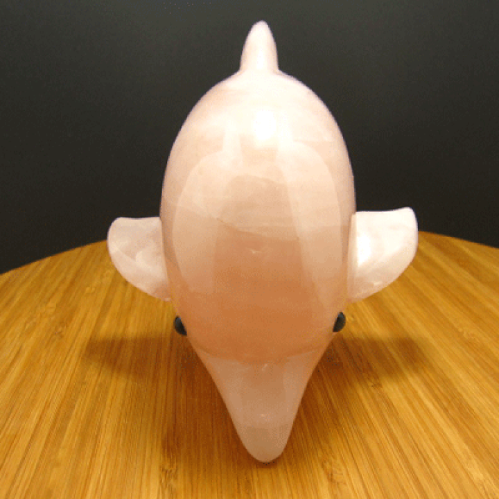 楽天市場】【天然石彫刻】ローズクオーツ イルカ イルカの彫刻 天然石
