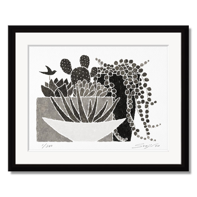 楽天市場】【2/19 限定クーポン】 絵画 モノクロ 植物画 サンセベリア