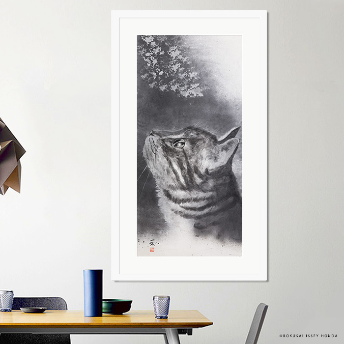 楽天市場】【2/20 限定クーポン】 本田一誠 猫水墨画【夢】縦長 モダン