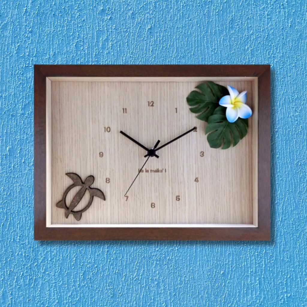 楽天市場】掛け時計 ハワイアン Honu ホヌ プルメリア 掛け時計 壁掛け
